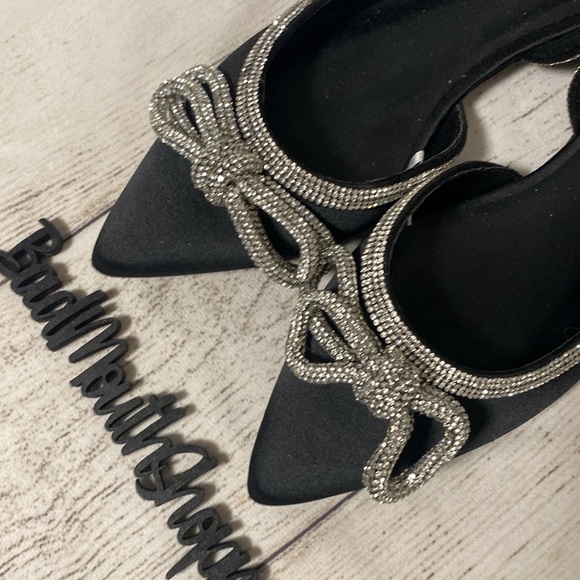 *Women's Juliette Bow Ballet Flats with Memory Foam Insole - A New Day Black 7 - Picture 6 of 9